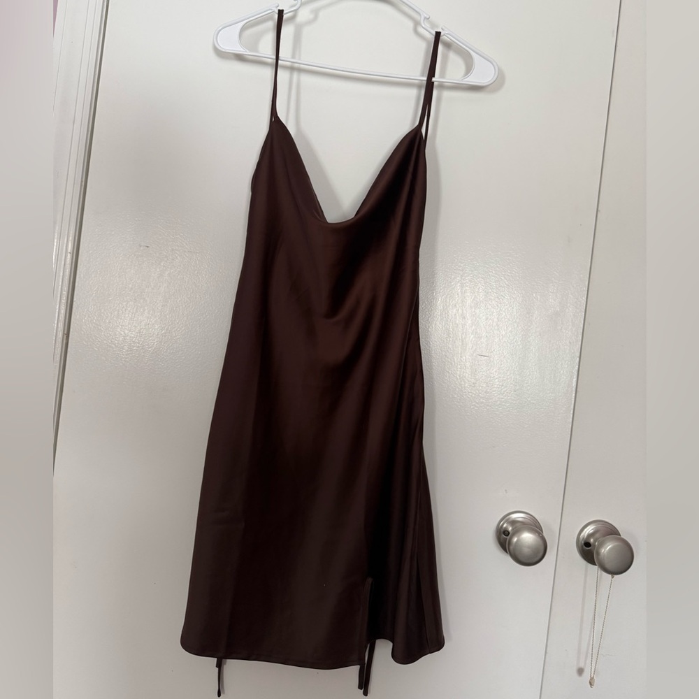 Elegant Brown Slip Dress
